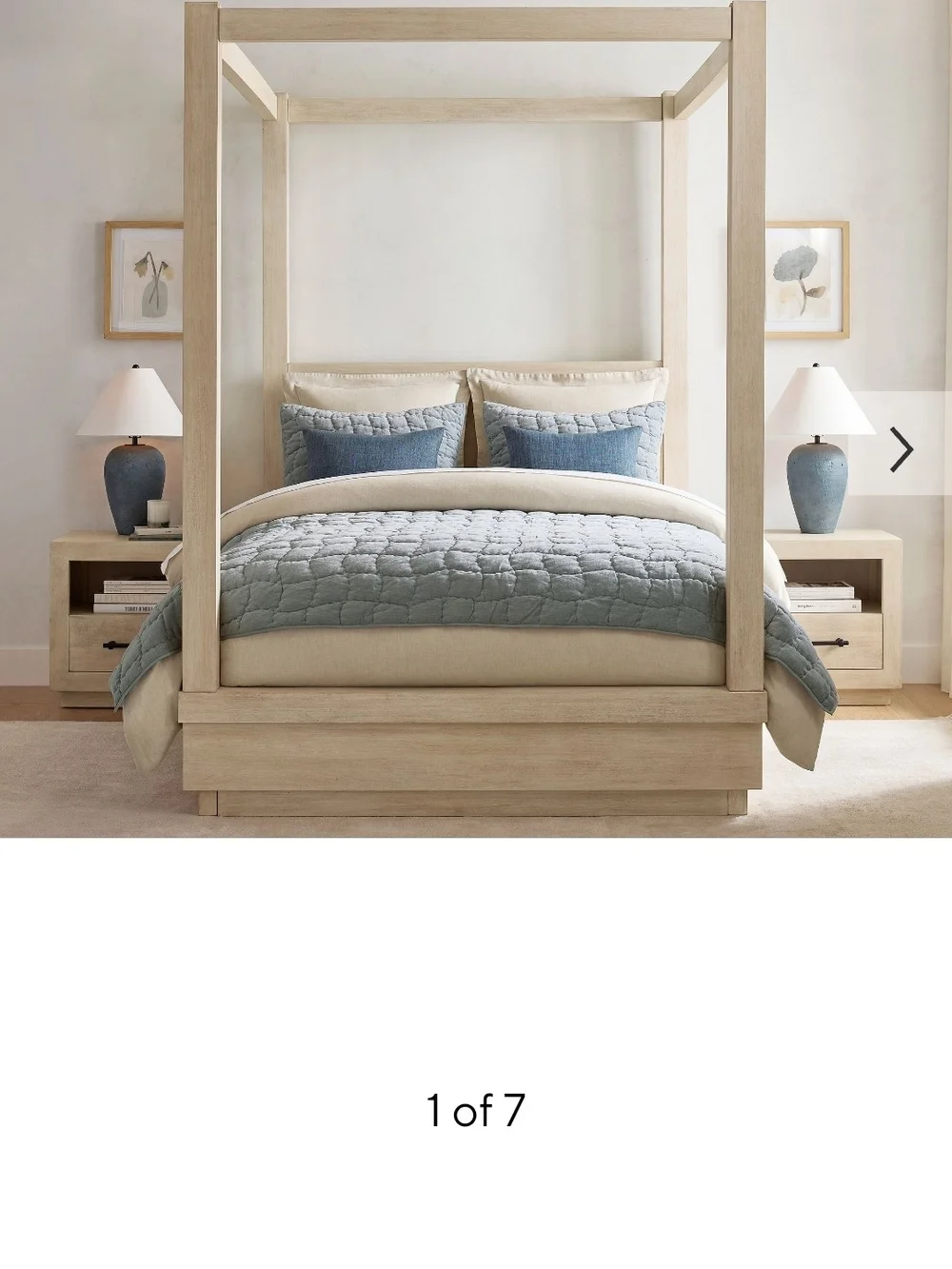 Pottery Barn Chambray Blue Quilted Cotton Coverlet